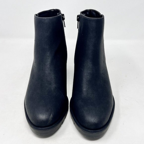 Lifestride Swift Womens‎ Black Wedge Boots Zip Closure Faux Leather Size 6.5 - Picture 3 of 10